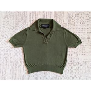 Cynthia Rowley Aspen Knit Polo, Olive - XS